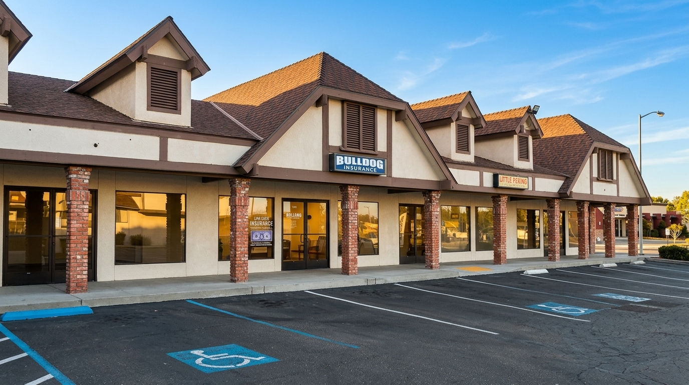Bulldog Insurance Agency storefront at 7975 N Cedar Ave, Suite 103 in Fresno, CA